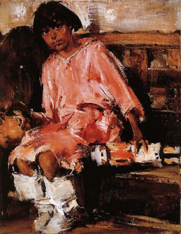 The Girl holding the toy, Nikolay Fechin